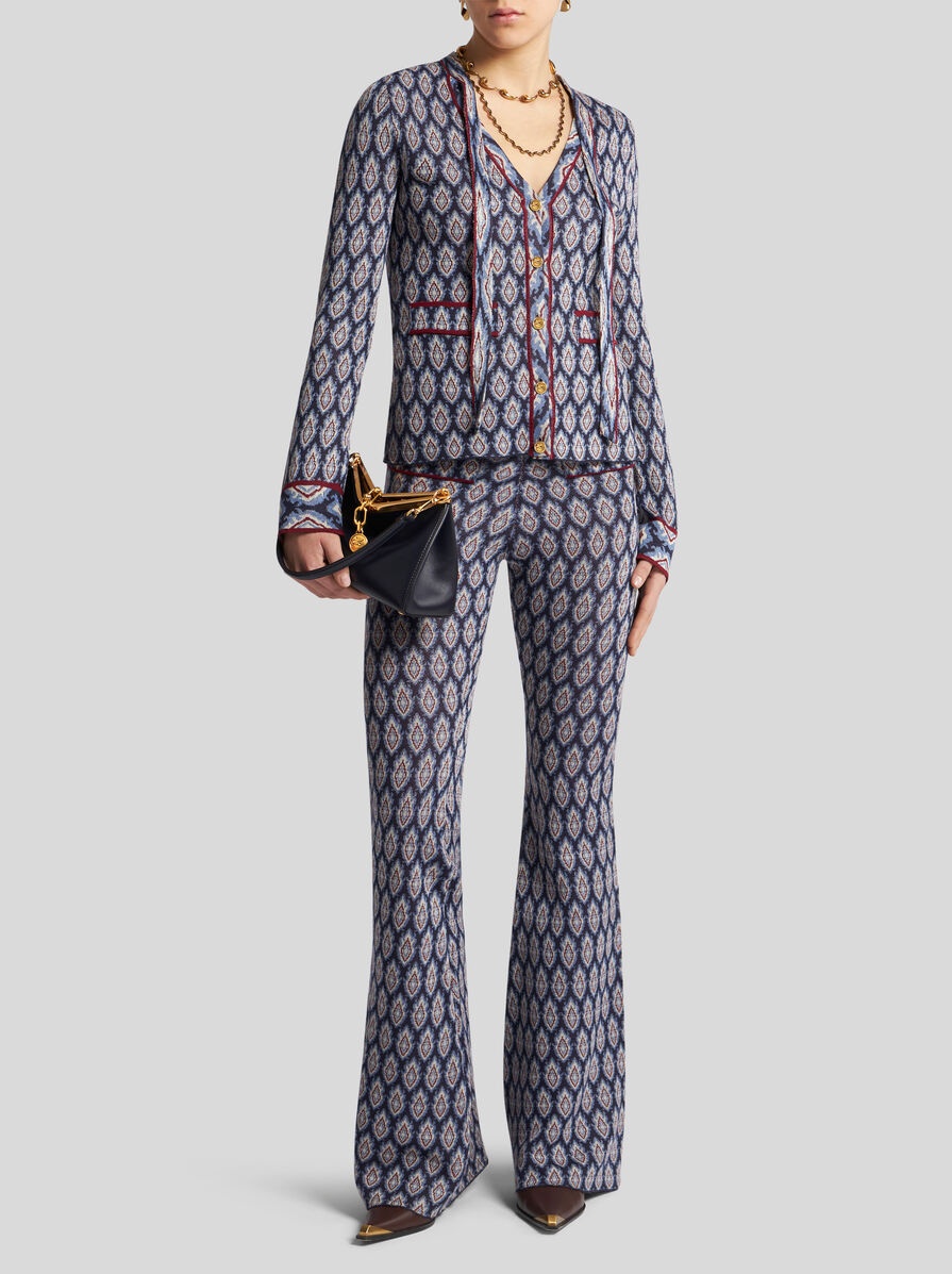 JACQUARD CARDIGAN WITH BOW - 2