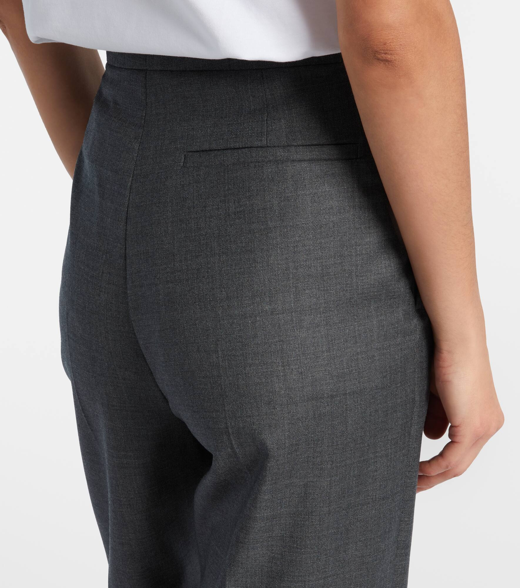 High-rise wool straight pants - 6