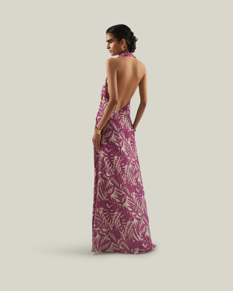 Barbara Tropical Dress in Plum 3