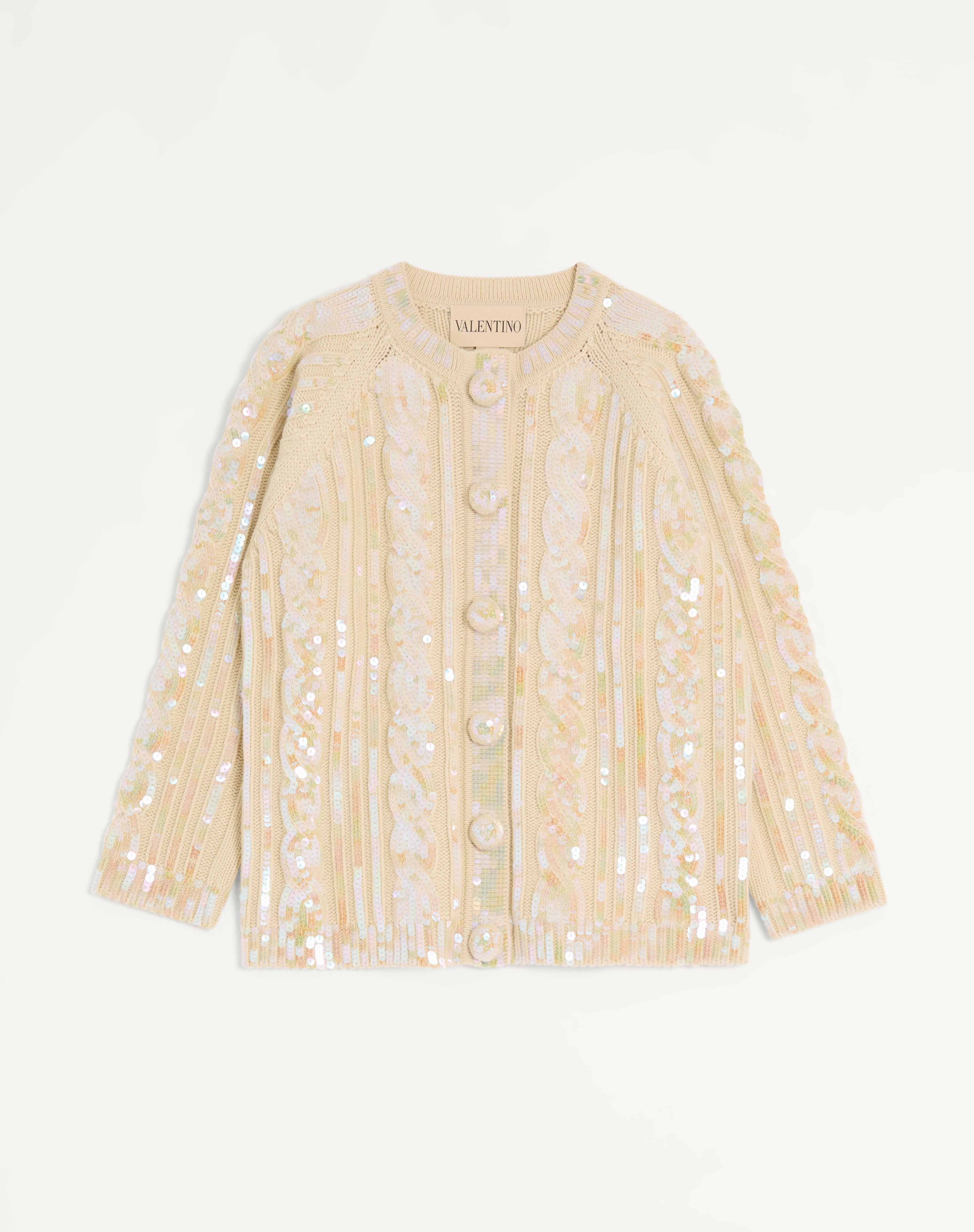 EMBROIDERED WOOL CARDIGAN - 1