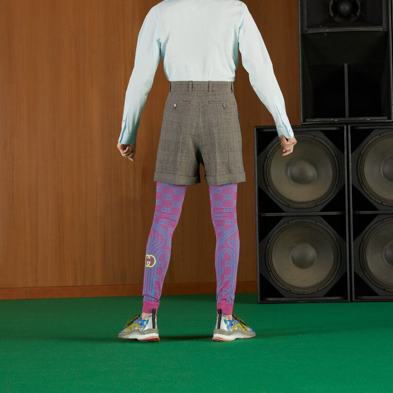 Prince of Wales wool linen shorts 8