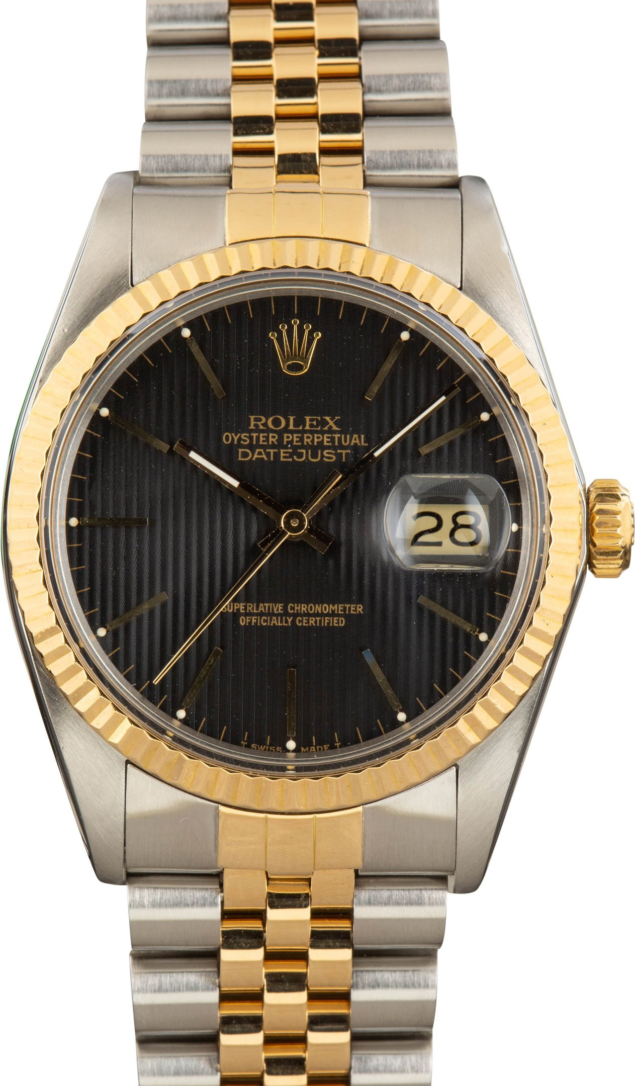 Rolex Datejust 36 Ref 16013 Black Tapestry Dial - 1