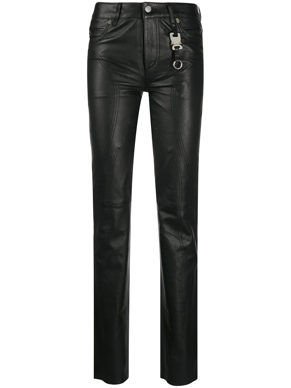 fitted leather trousers - 1