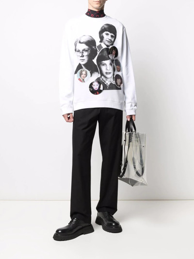 Raf Simons Portrait Collage-print cotton sweatshirt outlook