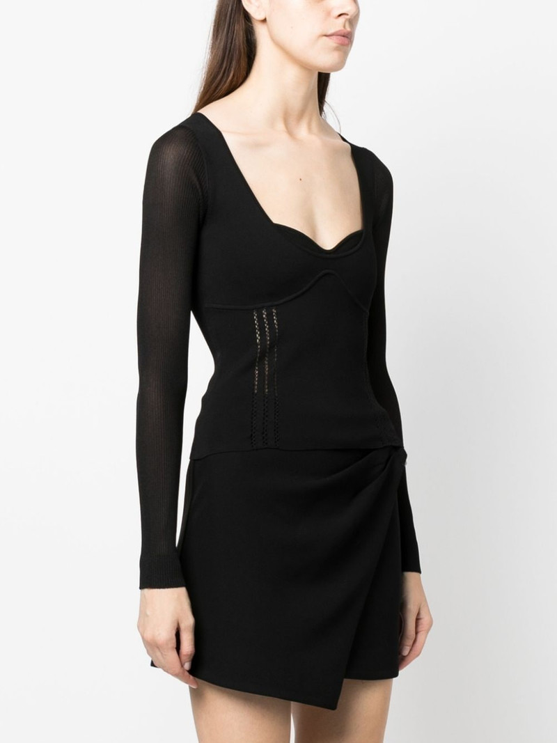 sweetheart-neck fine-knit top 3