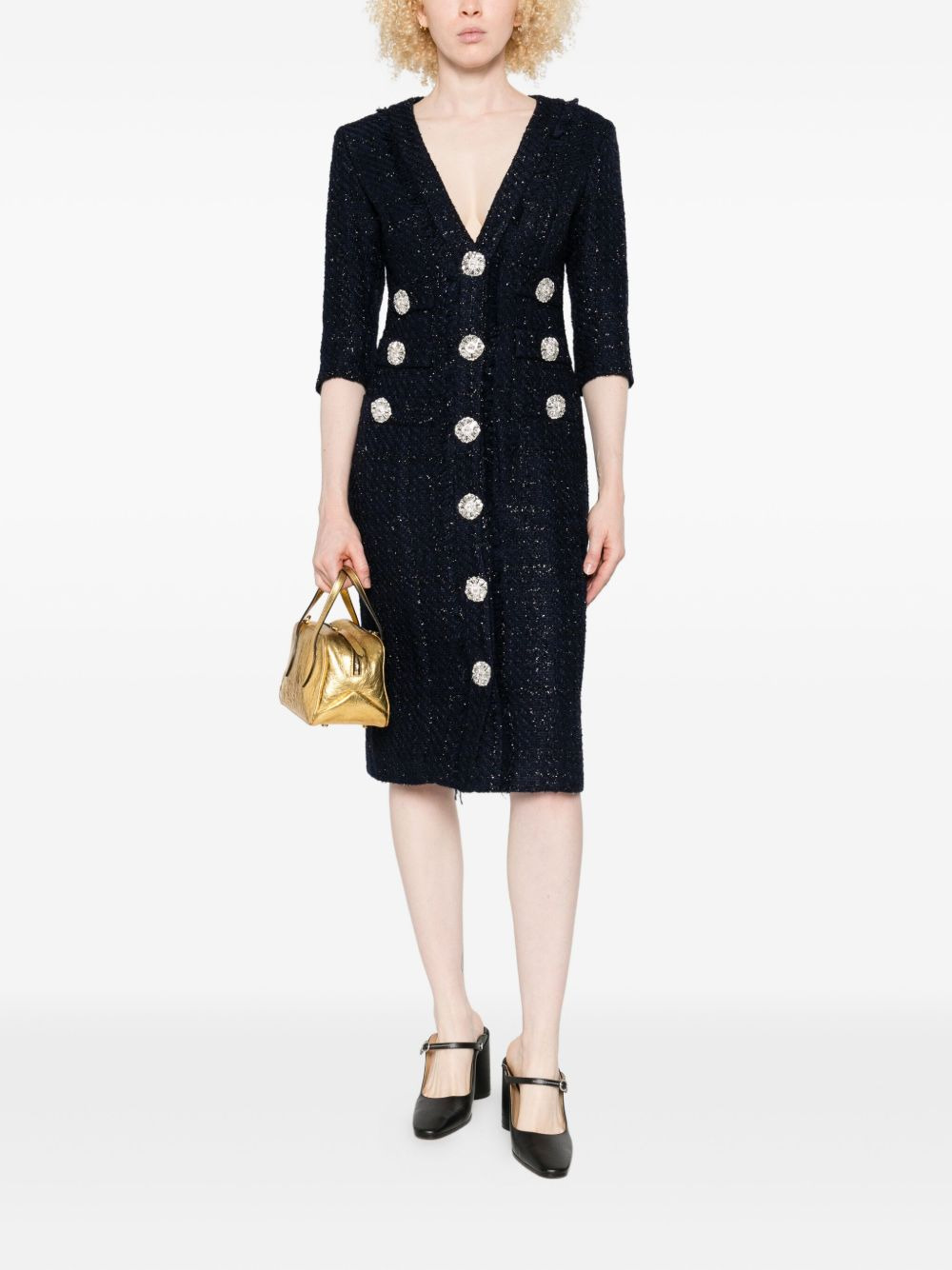 embellished buttoned dress - 2