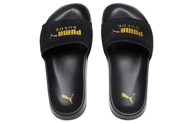 PUMA PUMA Leadcat Suede Slide 'Black Team Gold' 365758-01 outlook