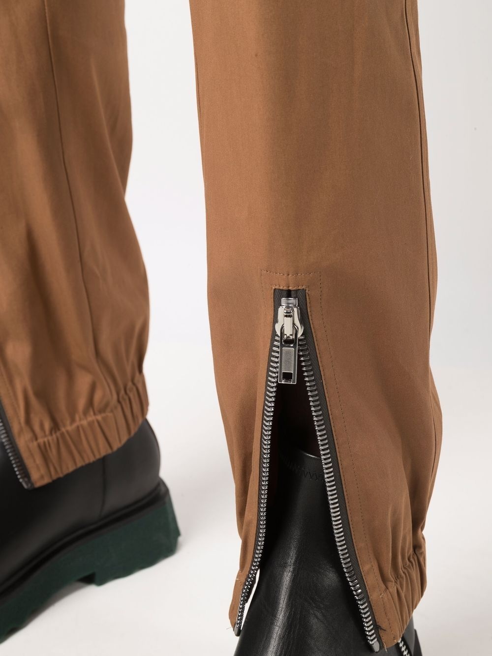 zip-detail tapered trousers - 5