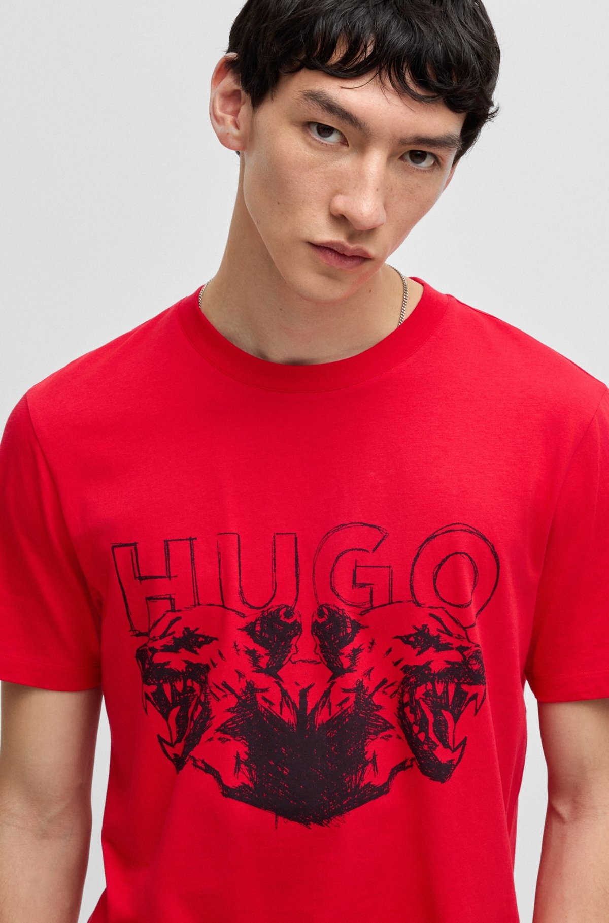 COTTON-JERSEY T-SHIRT WITH LOGO AND ANIMAL GRAPHIC - 3