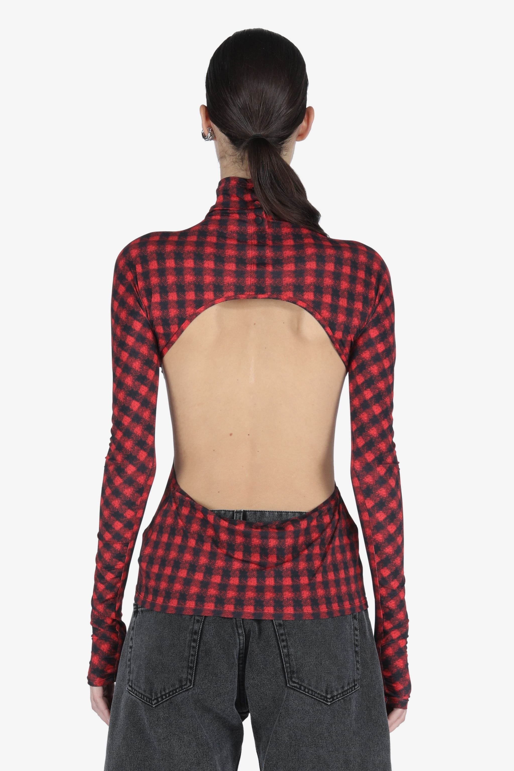 BACKLESS CHECKED TOP - 2