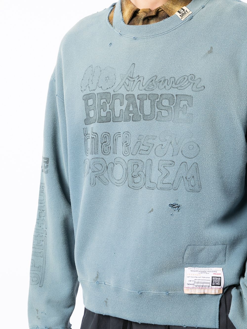 distressed-detail sweatshirt - 5