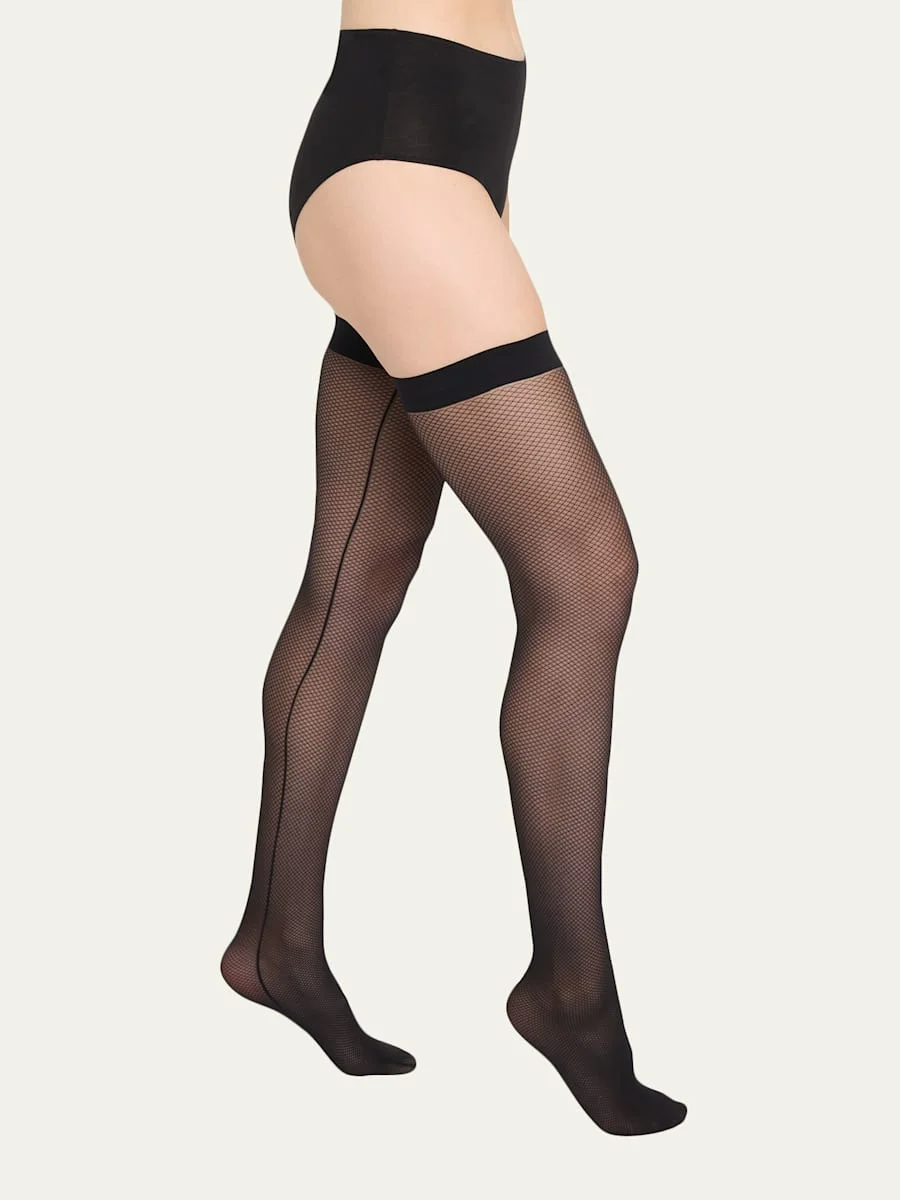 Backseam Illusion Net Stay-Ups - 1