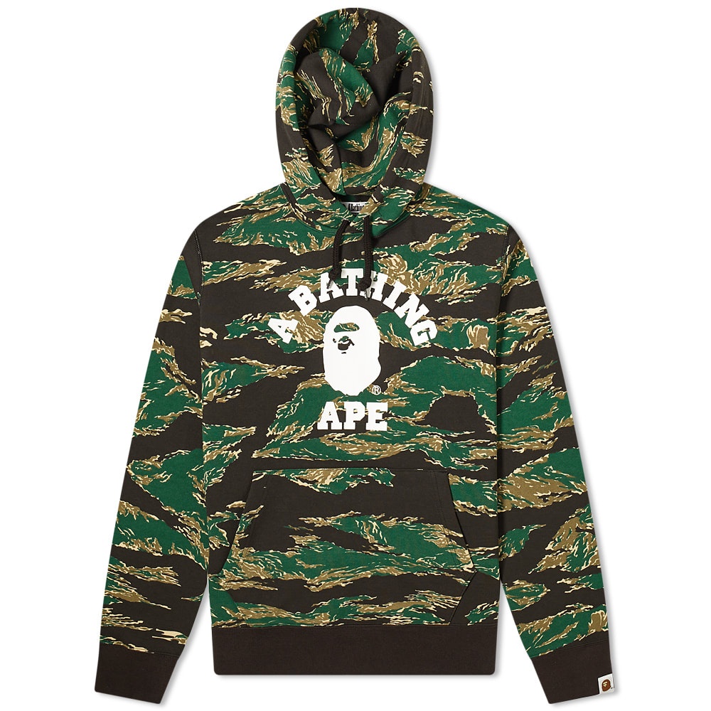 A Bathing Ape Tiger Camo College Hoody - 1