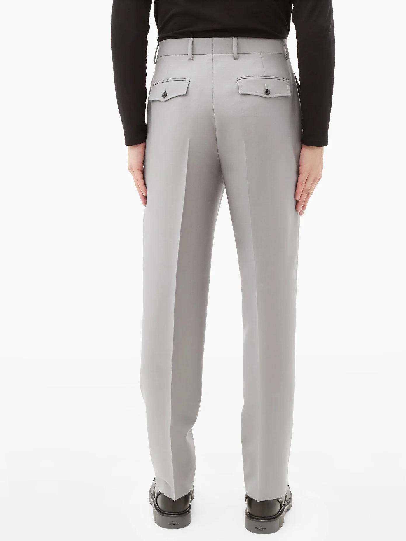 High-rise mohair-blend straight-leg trousers - 5