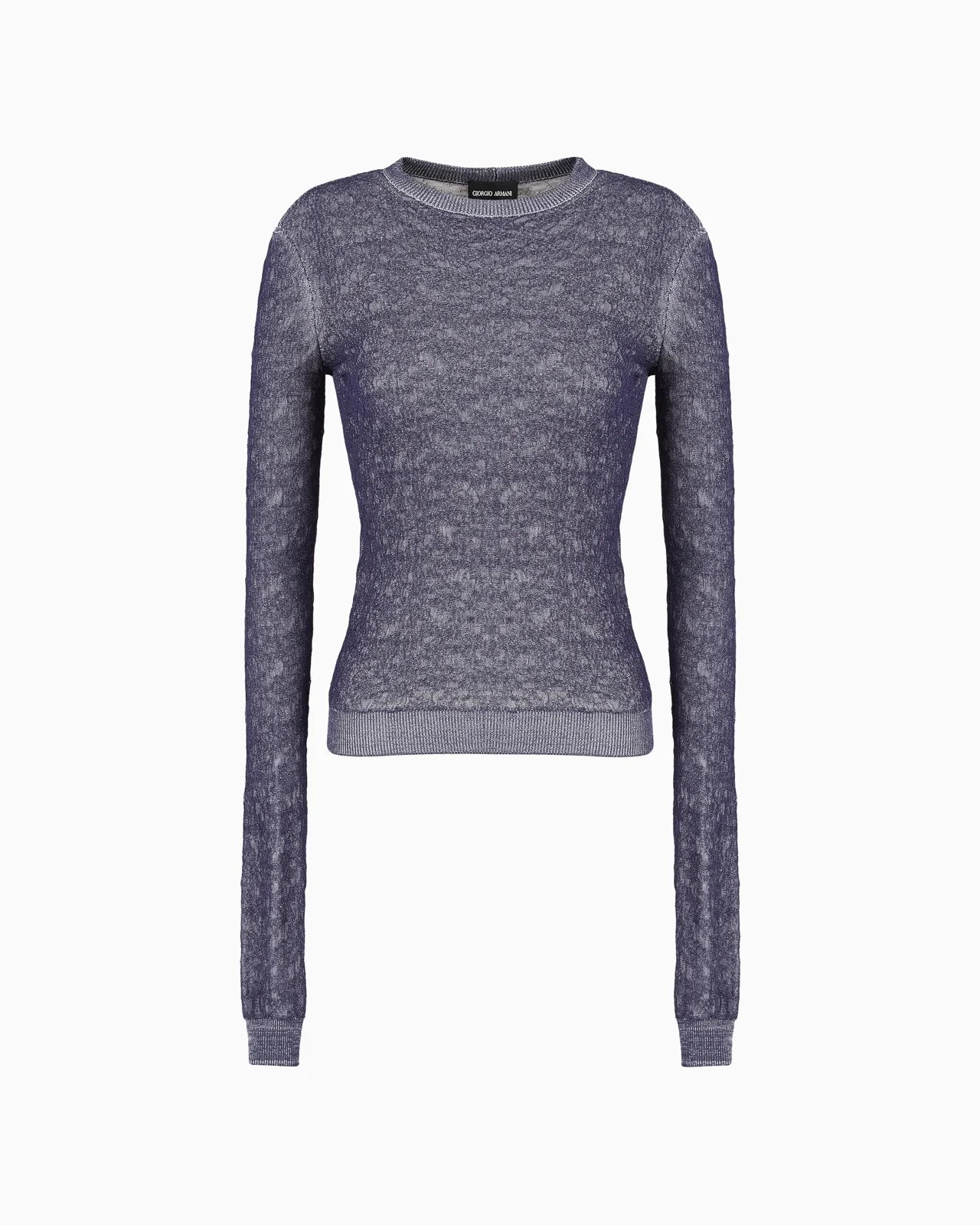Denim Collection crew-neck jumper in viscose-blend waffle - 1