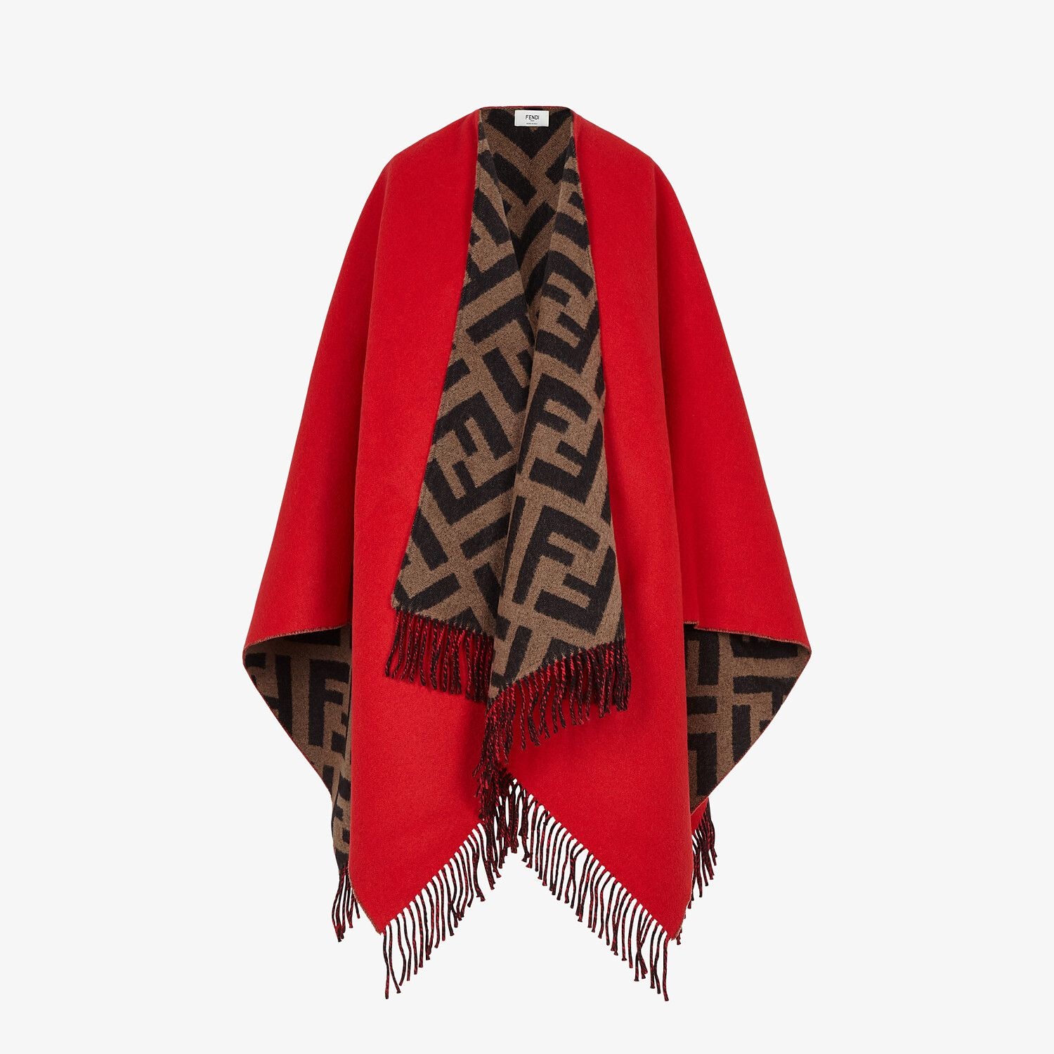 Multicolor wool and cashmere poncho - 1