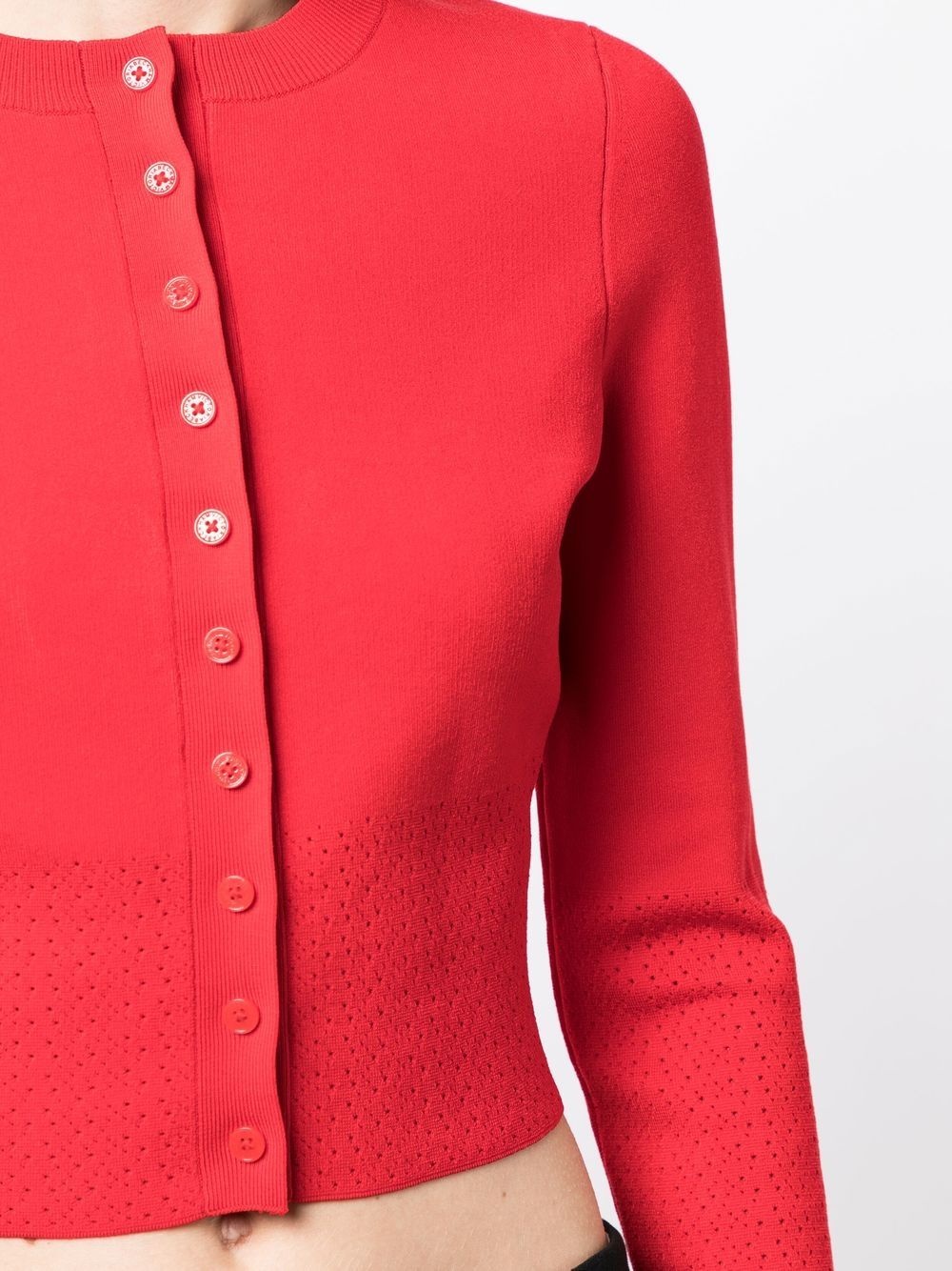 pointelle-knit cropped cardigan - 5