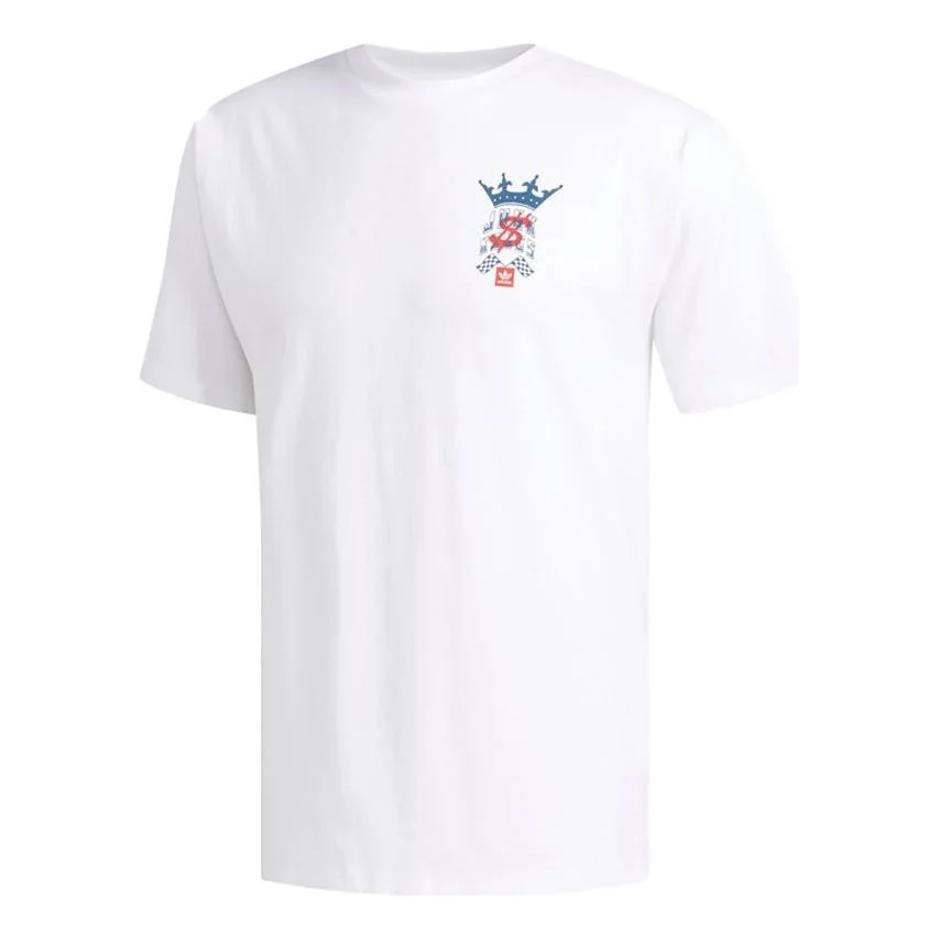 adidas originals Wehaultee Skateboard Printing Sports Round Neck Short Sleeve White EC7294 - 1