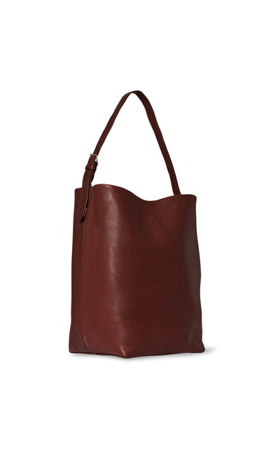 The Row Medium N/S Leather Tote Bag brown outlook