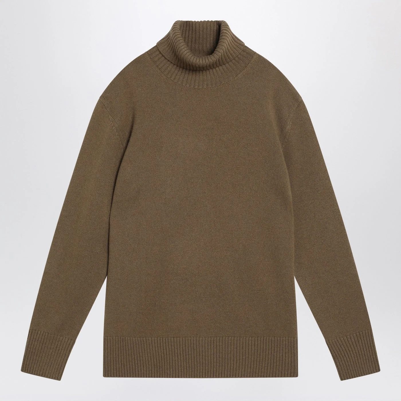 Brown cashmere turtleneck sweater - 1