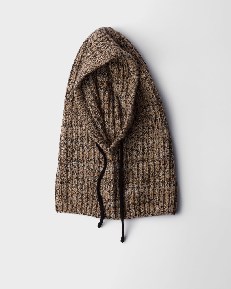 Mélange knit hood 1