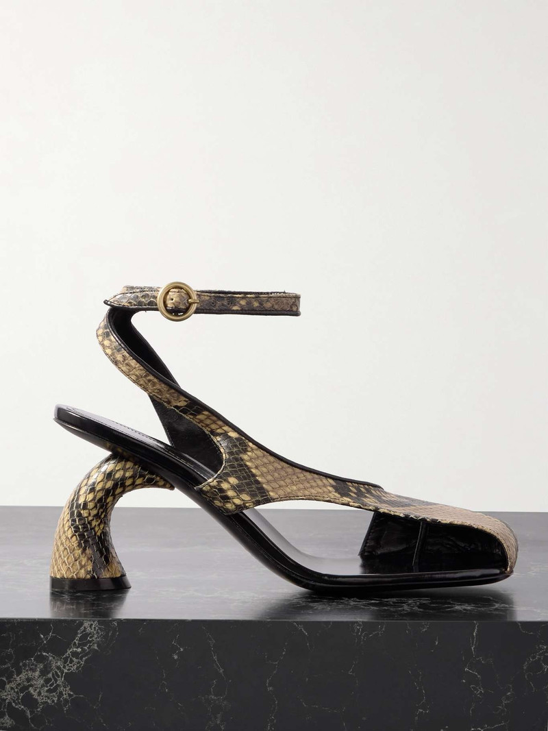Cutout snake-effect leather pumps Snake print 1
