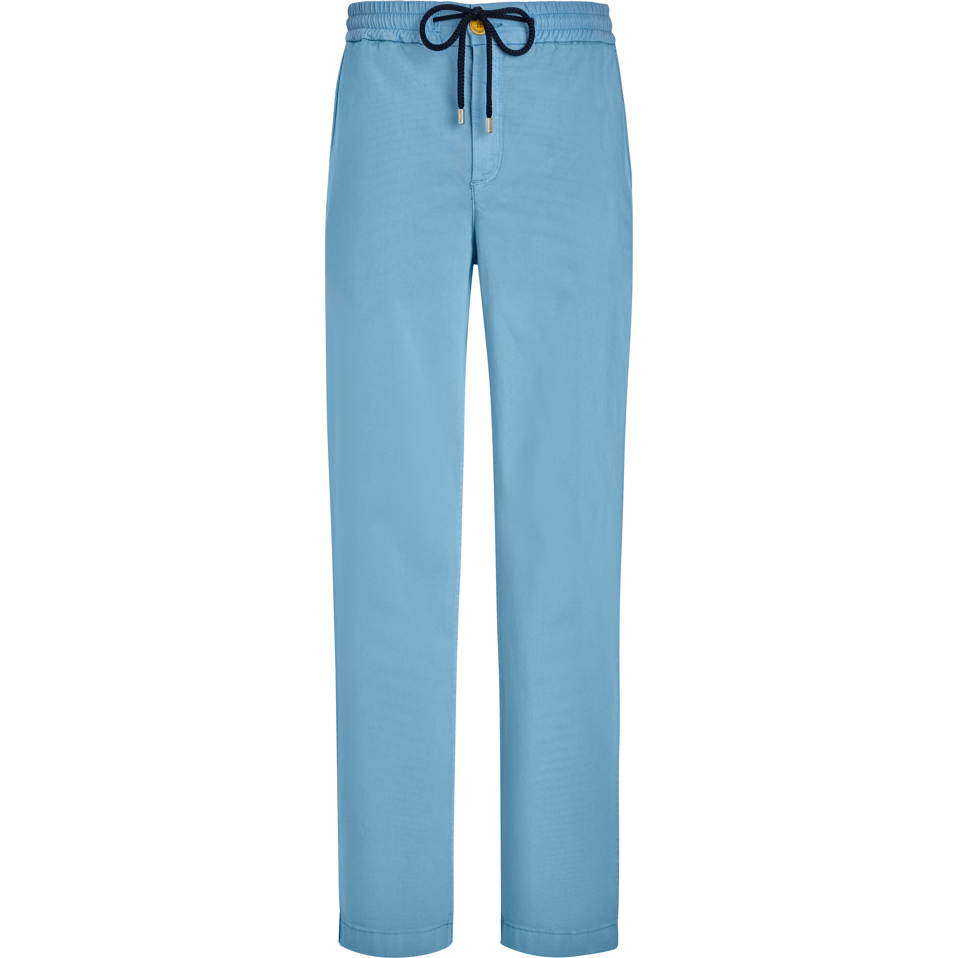 Men Cotton Tencel Cotton Pants Solid - 1