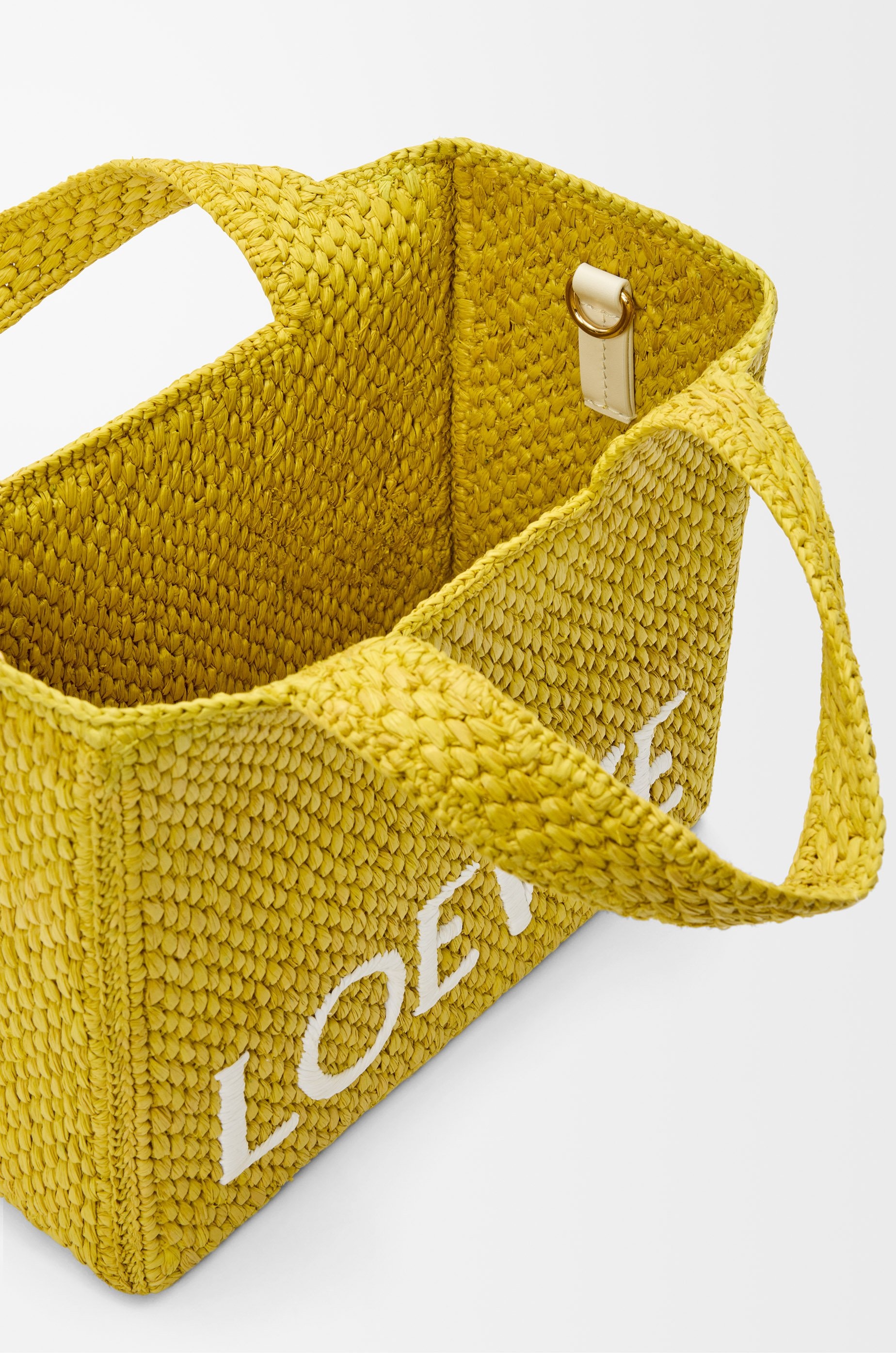 Small LOEWE Font tote in raffia - 5