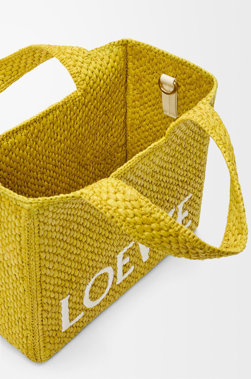 Small LOEWE Font tote in raffia 5