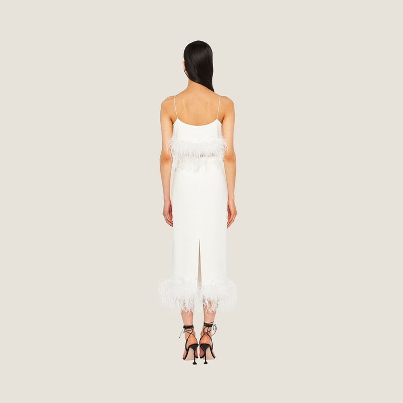 Miu Miu Stretch cady skirt with feathers outlook