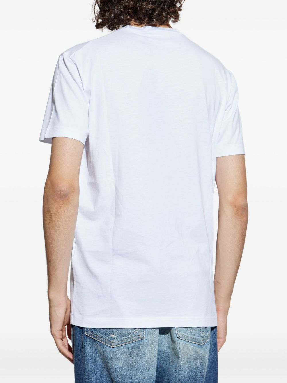 circular-print crew-neck T-shirt - 4