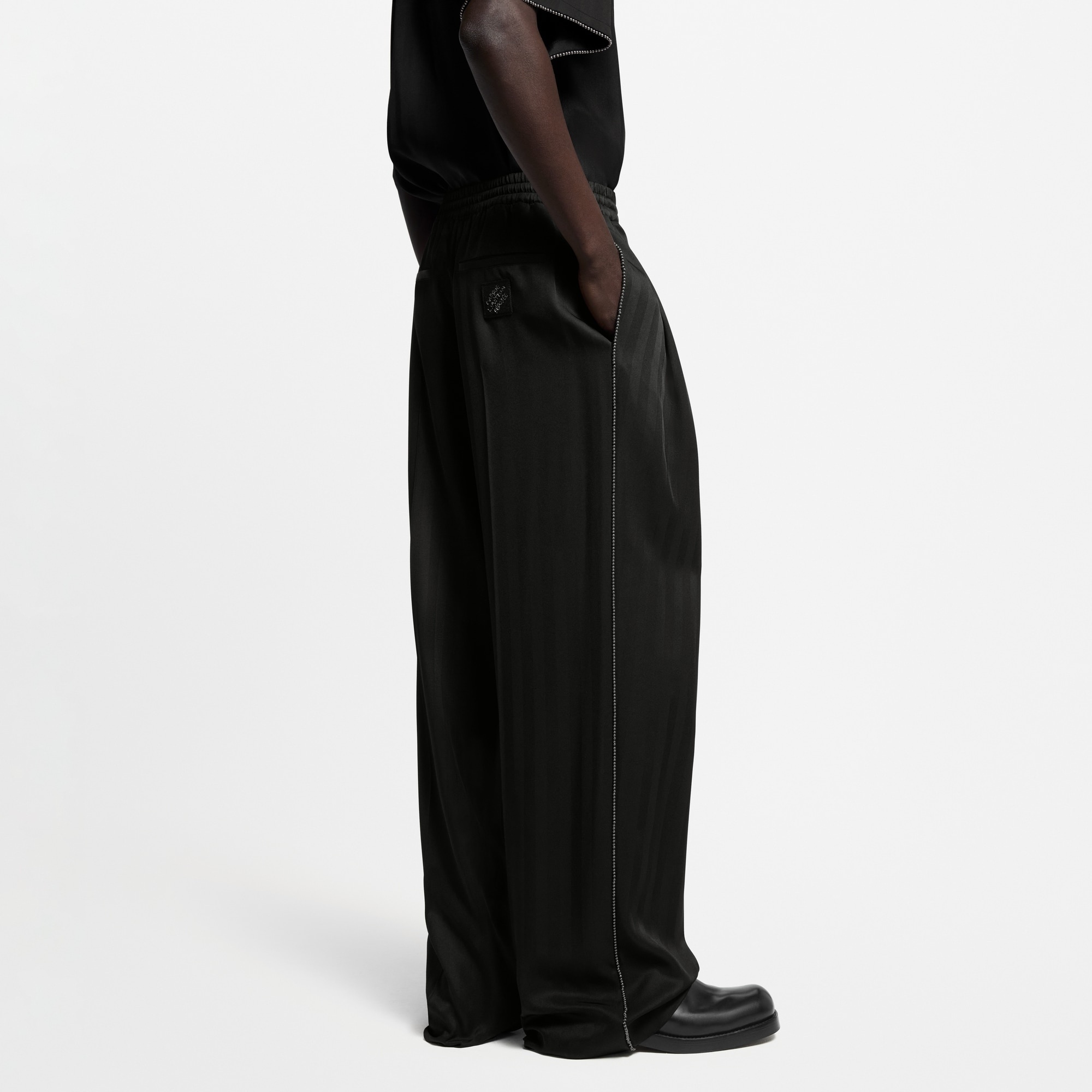 Bead-Embellished Silk Pajama Pants - 5
