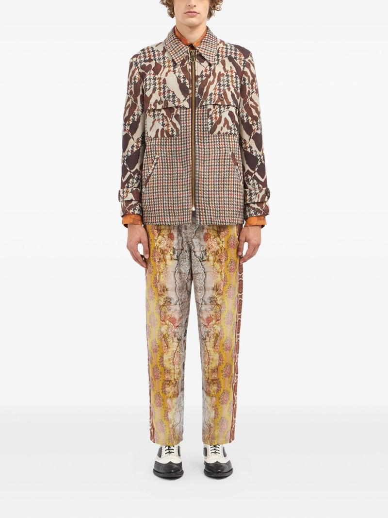 Pierre-Louis Mascia houndstooth-patterned patchwork jacket outlook