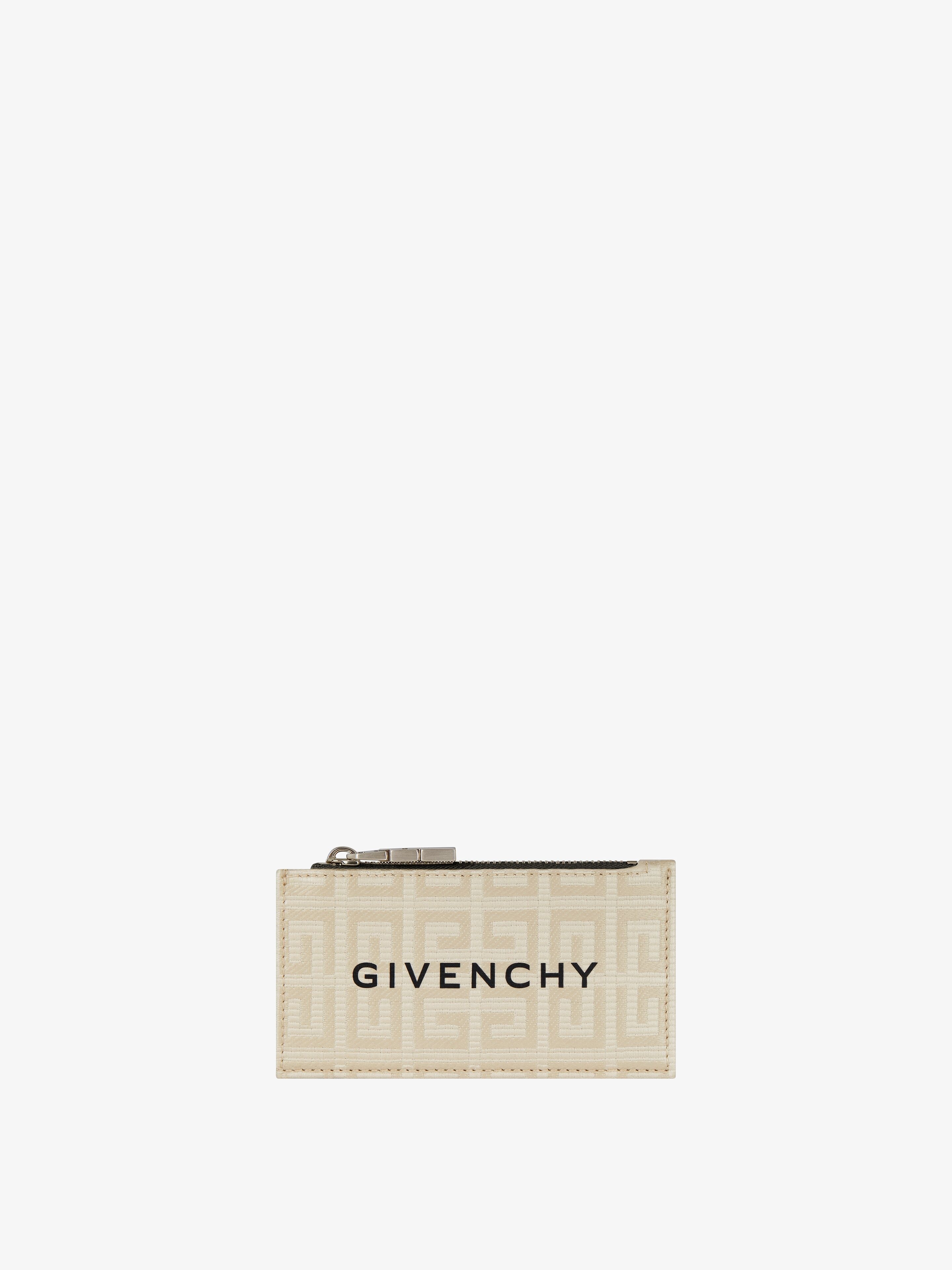 ZIPPED CARD HOLDER IN 4G COATED CANVAS AND LEATHER - 1