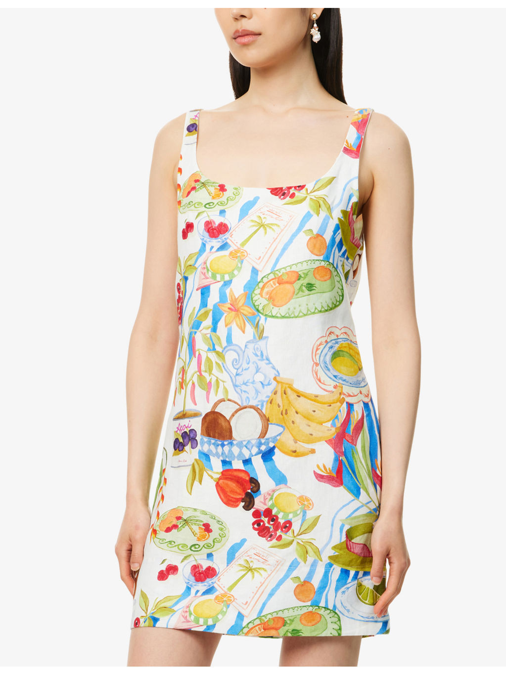 Fresh Table Shoulder-Straps Linen Mini Dress - 3