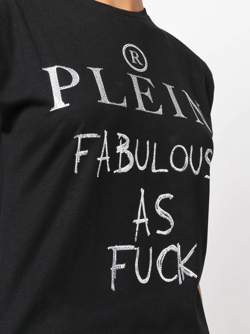 crystal-embellished logo cotton T-shirt - 5