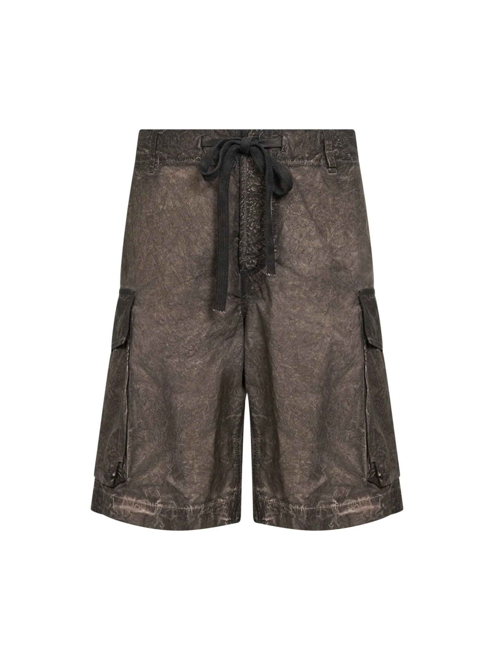 Grey brown washed jersey Bermuda shorts - 1