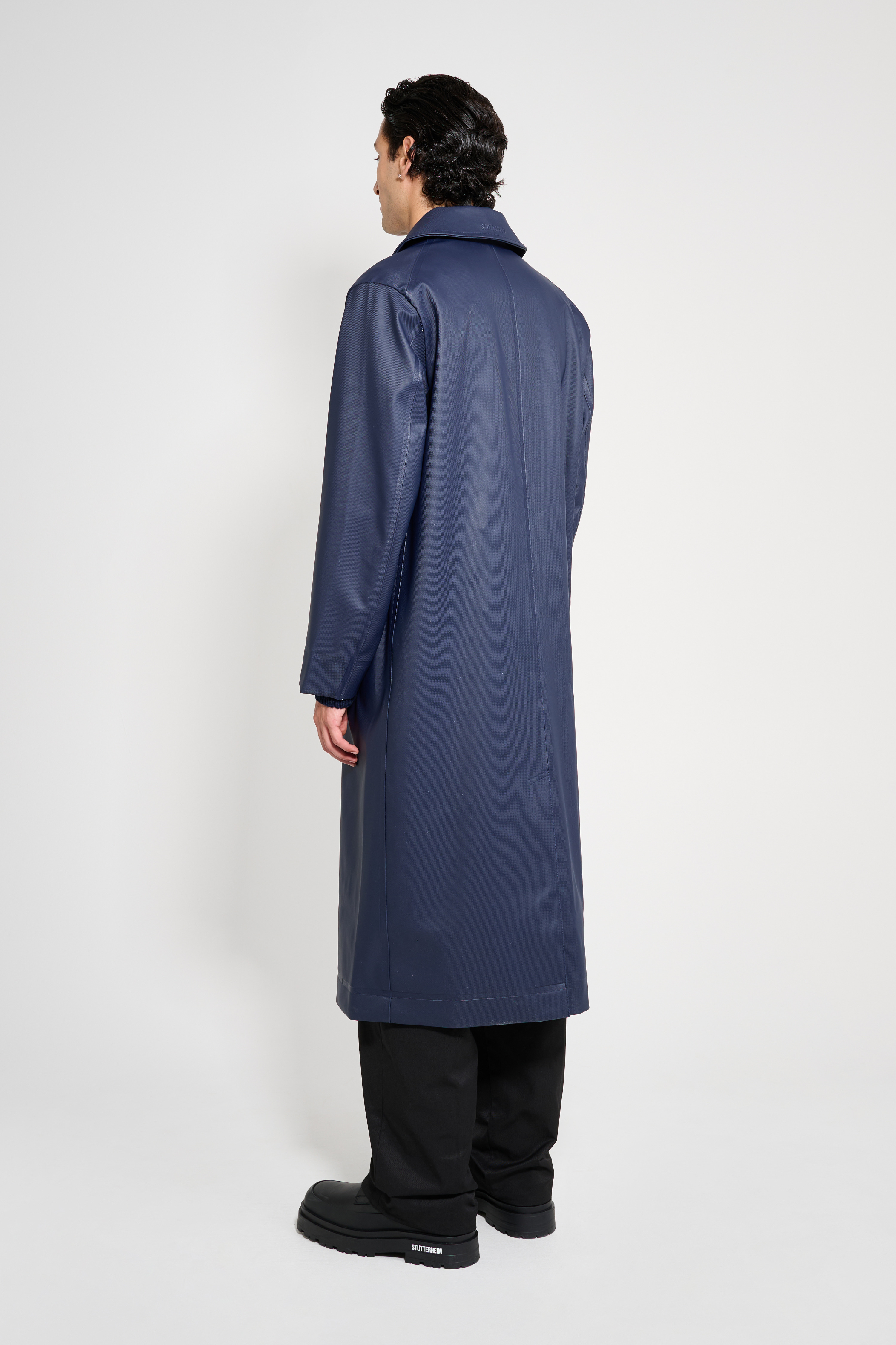 Rosenbad Long Double Breasted Overcoat Navy - 3