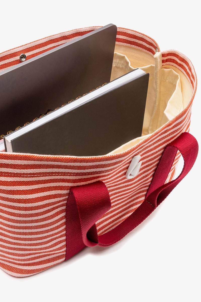 Americana Tote Bag In Tulip Awning Stripe 6