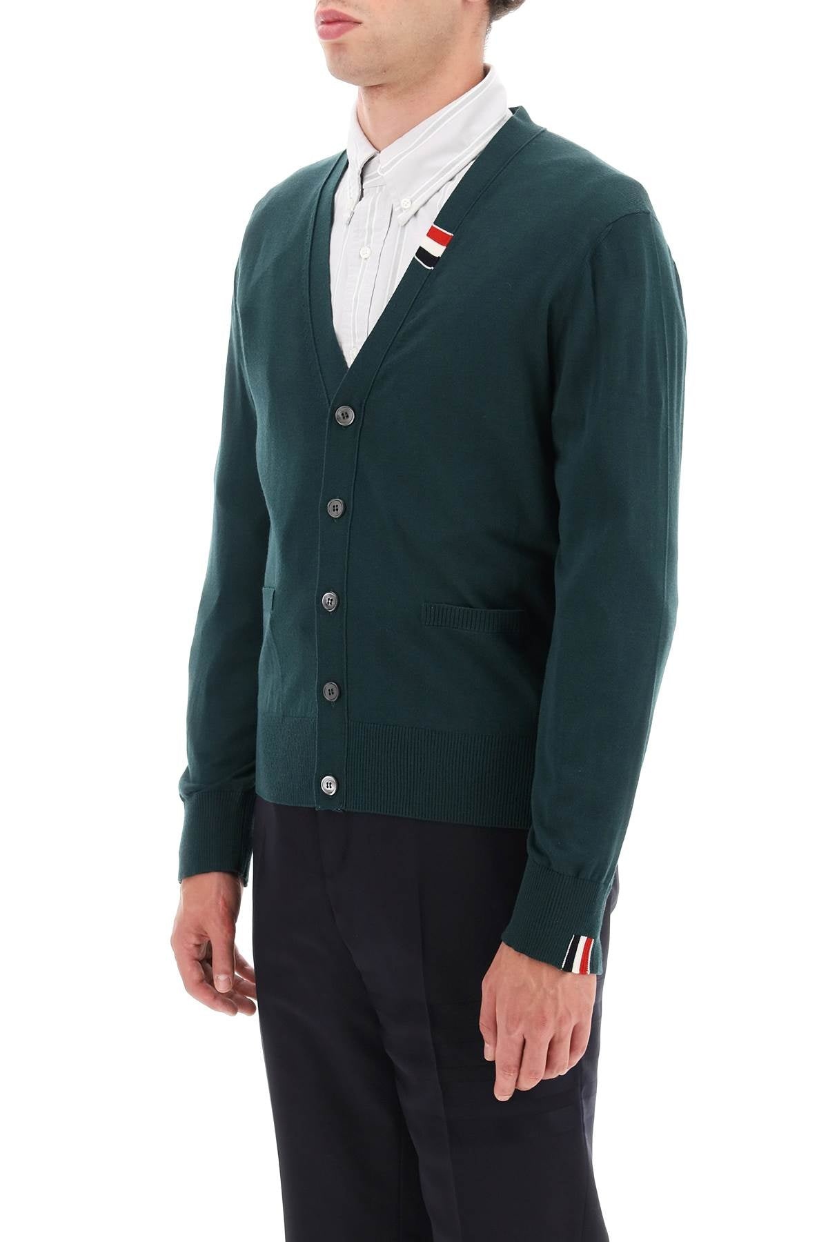 Thom Browne Thom Browne Merino Wool V-Neck Cardigan Men | luosophy