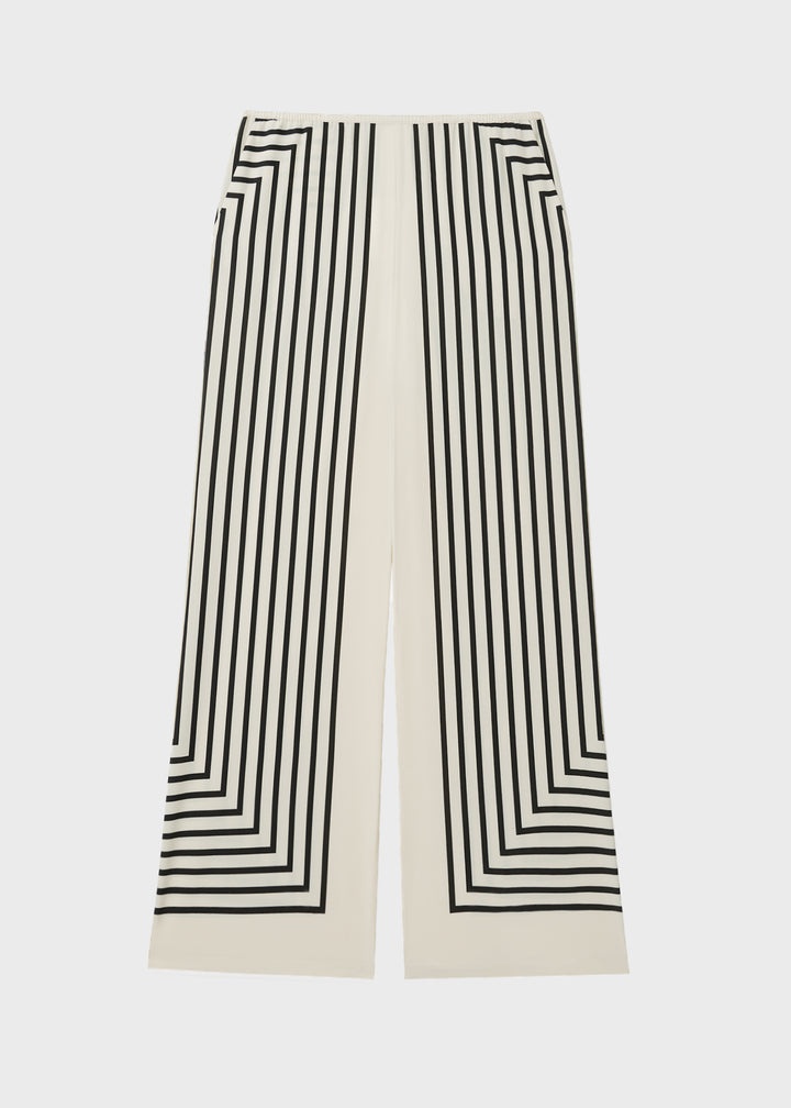 Monogram silk slacks creme - 1