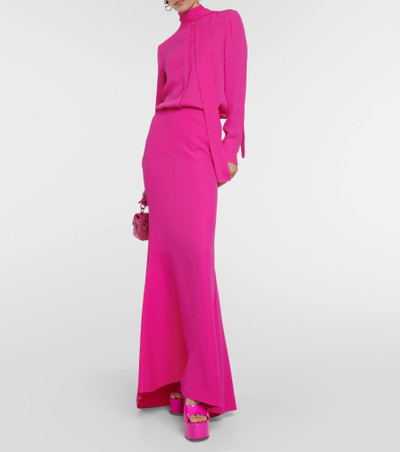 Valentino High-rise silk cady maxi skirt outlook