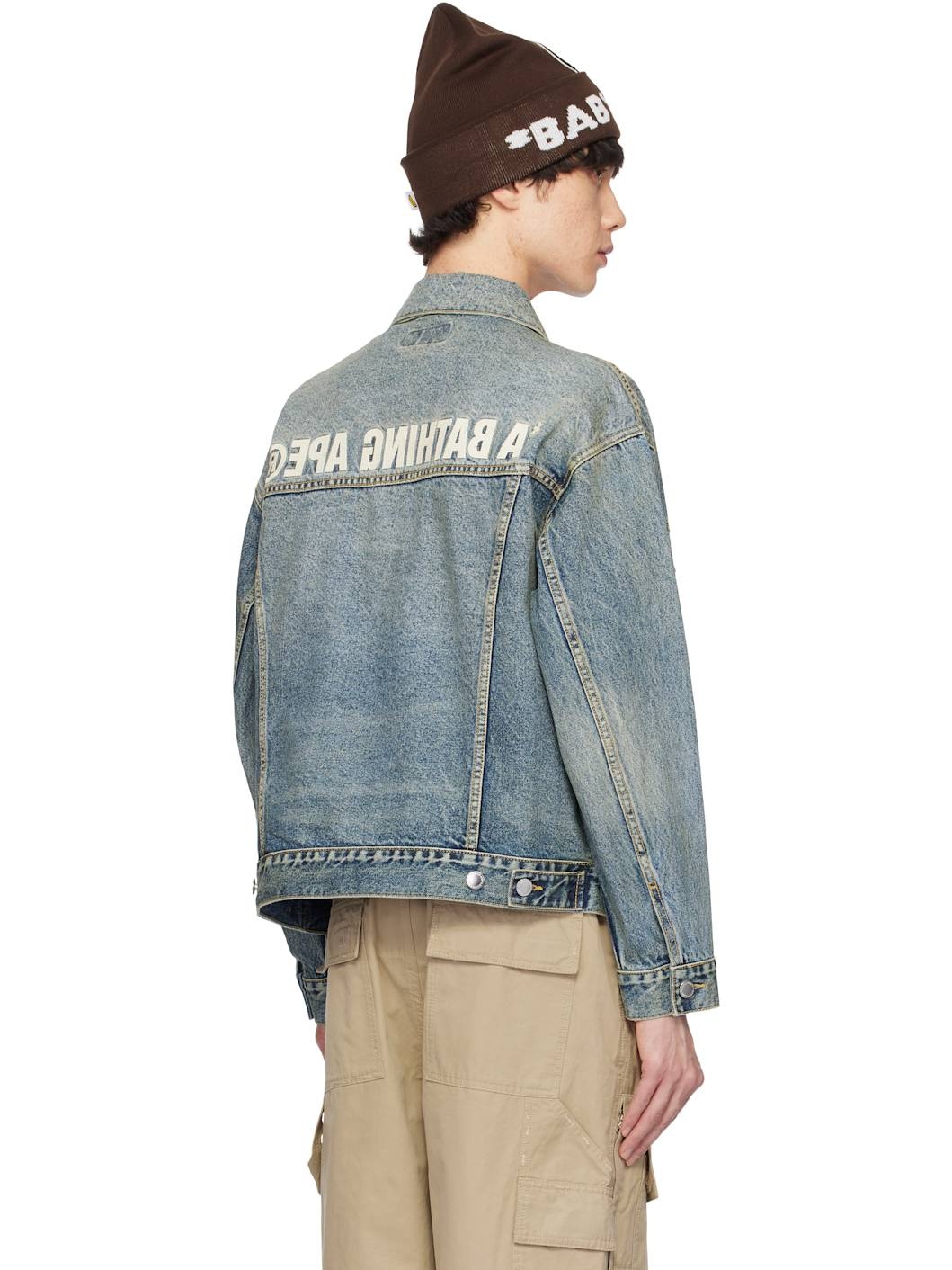 Blue Distressed 13 Oz Trucker Denim Jacket - 3