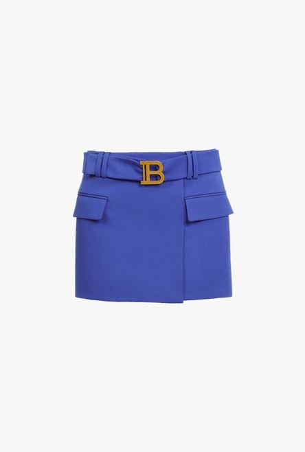 Short “gitane” blue wool low-rise skirt - 1