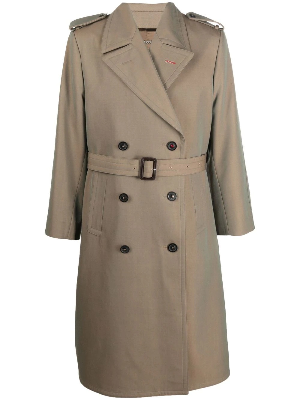 double-breasted wool coat - 1