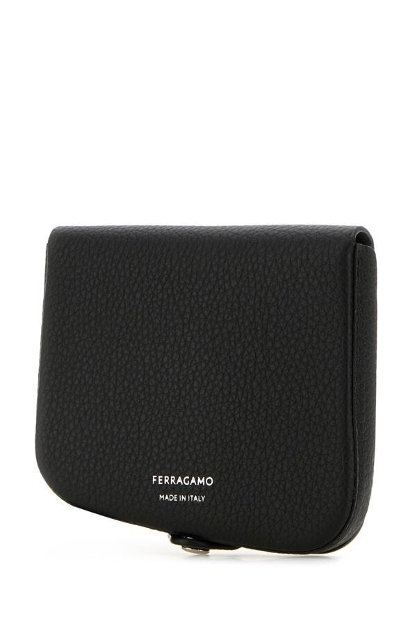 Salvatore Ferragamo Man Black Leather Coin Purse - 2