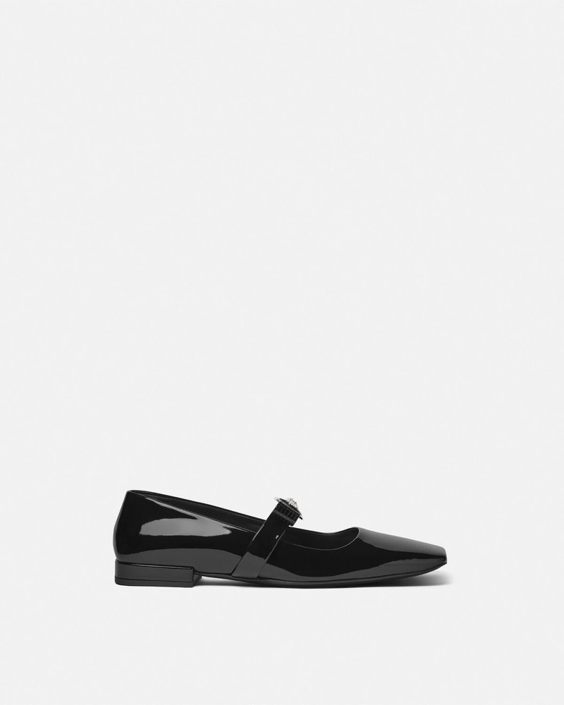 Gianni Ribbon Patent Ballerinas - 1