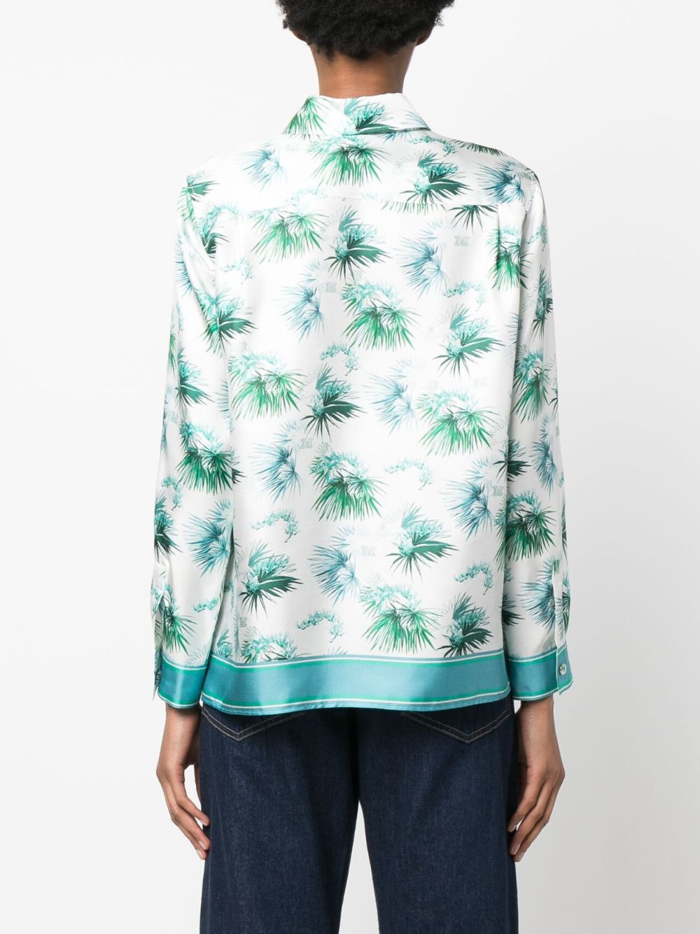 floral-print silk shirt - 4