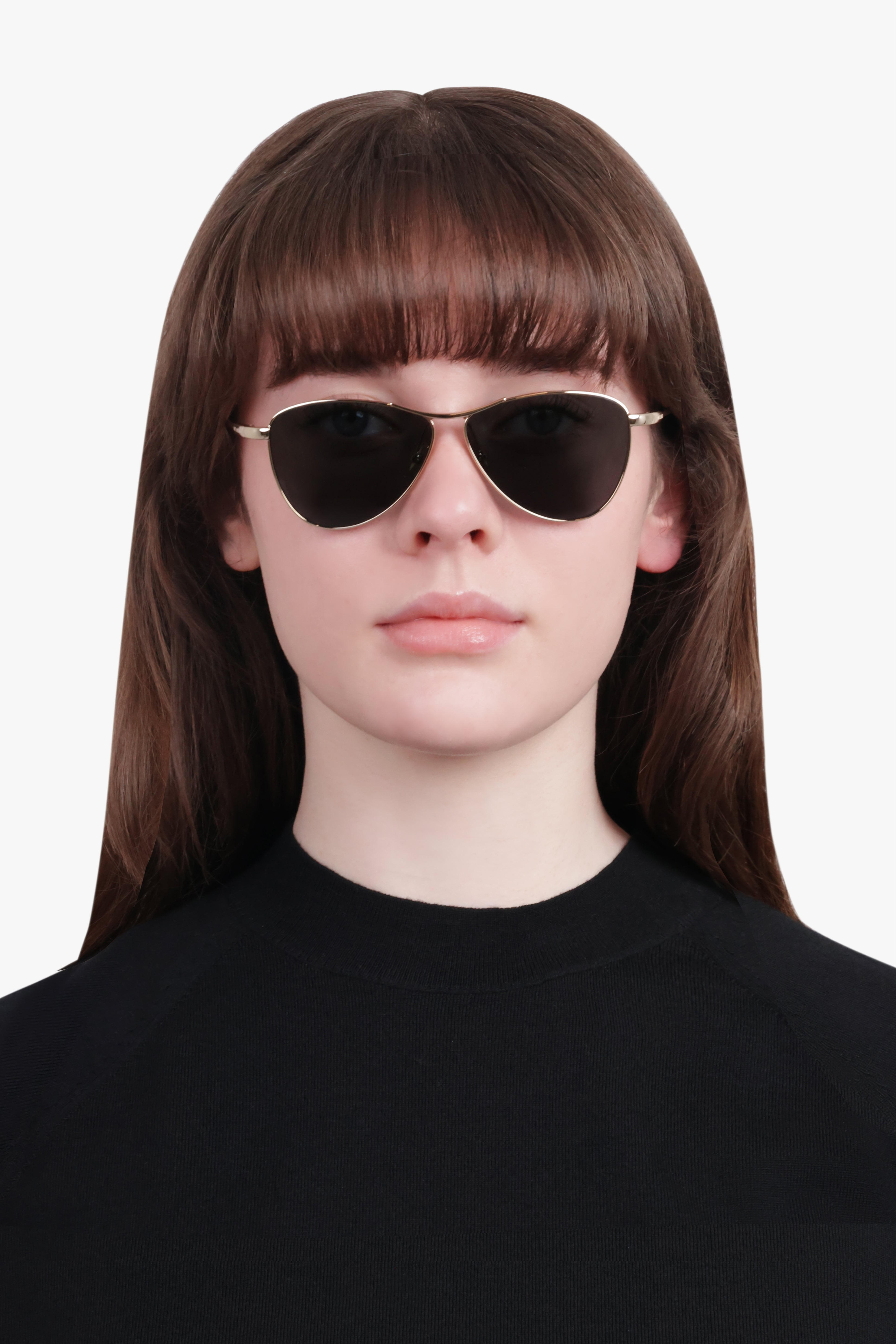 SL 831 ANGLED AVIATOR SUNGLASSES | BLACK/SILVER - 4