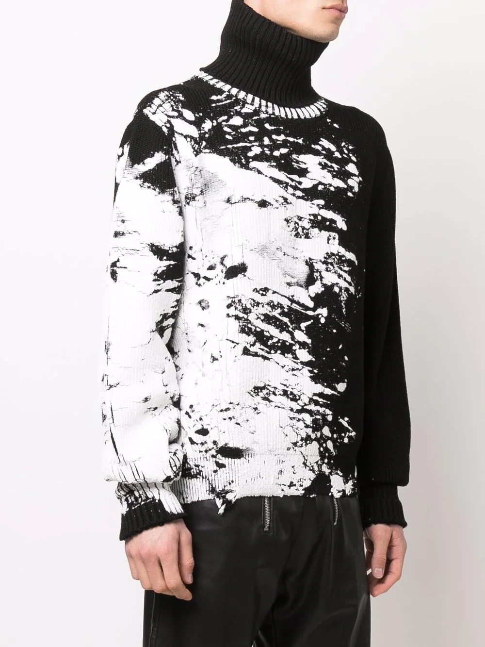 paint-splatter roll-neck jumper - 4